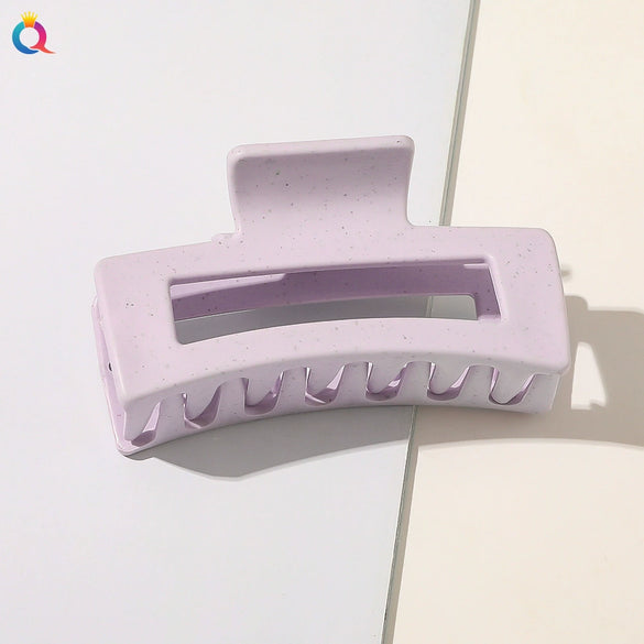 Women's Large Square Cutout Hair Claw Clip Handmade Natural Ponytail Holder Shark Clip For Everyday Styling