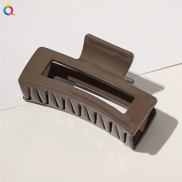 Women's Large Square Cutout Hair Claw Clip Handmade Natural Ponytail Holder Shark Clip For Everyday Styling