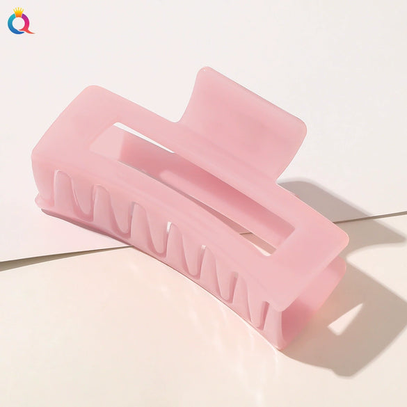 Women's Large Square Cutout Hair Claw Clip Handmade Natural Ponytail Holder Shark Clip For Everyday Styling