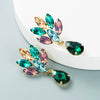 Women's Layered Alloy Flower Earrings With Pearl And Sparkling Glass Crystal Accents