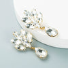 Women's Layered Alloy Flower Earrings With Pearl And Sparkling Glass Crystal Accents