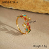 Women's Leaf Geometric Titanium Steel Open Ring 18K Gold Plated Electroplated Retro Highend Fashionable Jewelry