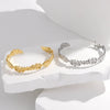 Women's Leaf Opening Creative Oil Pressure Titanium Steel Gold Plated Stainless Steel Bracelet