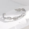 Women's Leaf Opening Creative Oil Pressure Titanium Steel Gold Plated Stainless Steel Bracelet