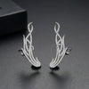 Women's Leafpattern Copper Zircon Earrings With Microinlaid Detail And Electroplated Finish For Elegant Bridal And Evening Wear