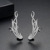 Women's Leafpattern Copper Zircon Earrings With Microinlaid Detail And Electroplated Finish For Elegant Bridal And Evening Wear