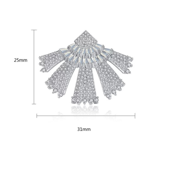 Women's Leafshaped Copper Earrings With Zircon Accents And Threetone Electroplated Finish Simple Fashion Jewelry