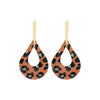 Women's Leather And Plastic Resin Drop Pendant Earrings Geometric Leopard Pattern Polishing Fashion Retro Style