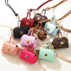 Women's Leather Coin Purse Pendant Necklace Alloy Pendant Geometric Pattern Handmade
