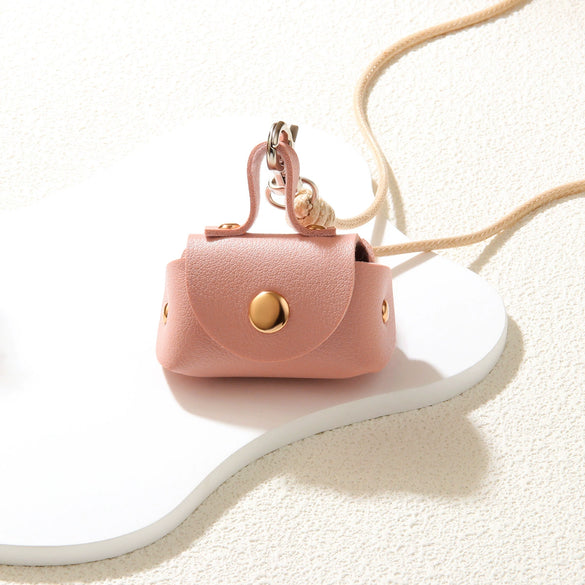 Women's Leather Coin Purse Pendant Necklace Alloy Pendant Geometric Pattern Handmade