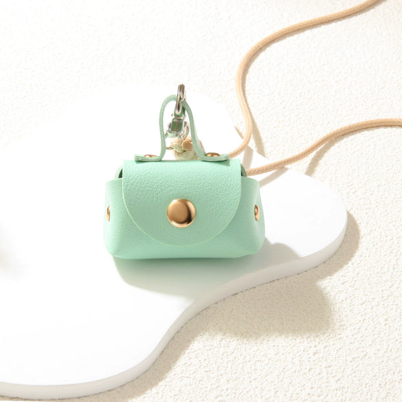 Women's Leather Coin Purse Pendant Necklace Alloy Pendant Geometric Pattern Handmade