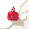 Women's Leather Coin Purse Pendant Necklace Alloy Pendant Geometric Pattern Handmade