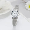 Women's Leather Watch Metal Case Pu Strap Stainless Steel Clasp Mineral Strengthened Glass Mirror Round Dial Leisure Style
