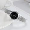 Women's Leather Watch Metal Case Pu Strap Stainless Steel Clasp Mineral Strengthened Glass Mirror Round Dial Leisure Style