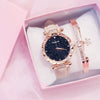 Women's Leisure Alloy And Imitation Leather Round Dial Watch With Ordinary Glass Mirror Spiral Crown And Pin Buckle