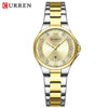 Women's Leisure Alloy And Stainless Steel Rhinestone Round Dial Quartz Watch
