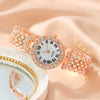 Women's Leisure Alloy And Stainless Steel Round Dial Diamond Watch With Roman Numerals