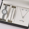 Women's Leisure Alloy Band Quartz Watch Set With Round Dial