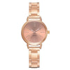 Women's Leisure Alloy Band Round Dial Quartz Watch With Rose Gold Pin Buckle
