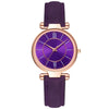 Women's Leisure Alloy Case Imitation Leather Strap Quartz Watch With Sun Pattern And Round Dial