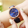 Women's Leisure Alloy Case Imitation Leather Strap Quartz Watch With Sun Pattern And Round Dial