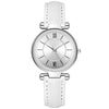 Women's Leisure Alloy Case Imitation Leather Strap Quartz Watch With Sun Pattern And Round Dial