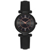 Women's Leisure Alloy Case Imitation Leather Strap Quartz Watch With Sun Pattern And Round Dial