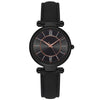 Women's Leisure Alloy Case Imitation Leather Strap Quartz Watch With Sun Pattern And Round Dial
