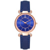 Women's Leisure Alloy Case Imitation Leather Strap Quartz Watch With Sun Pattern And Round Dial