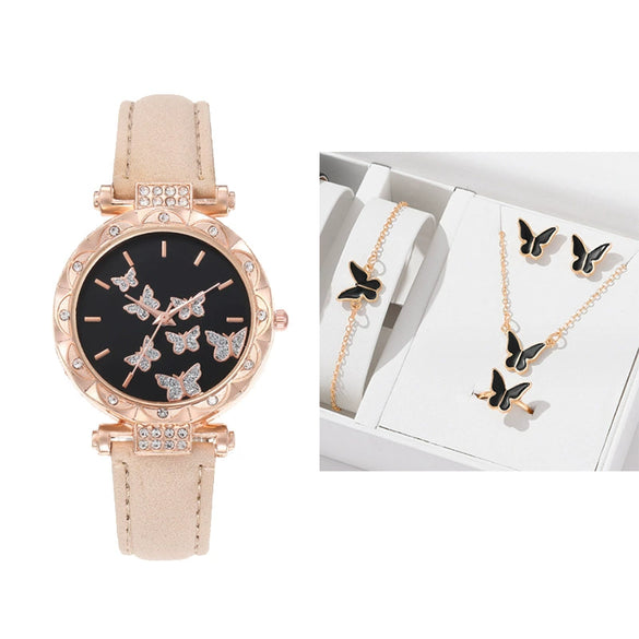 Women's Leisure Alloy Case Imitation Leather Strap Round Dial Wrist Watch