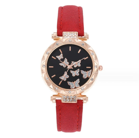 Women's Leisure Alloy Case Imitation Leather Strap Round Dial Wrist Watch