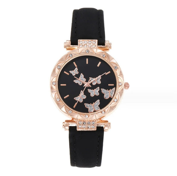 Women's Leisure Alloy Case Imitation Leather Strap Round Dial Wrist Watch