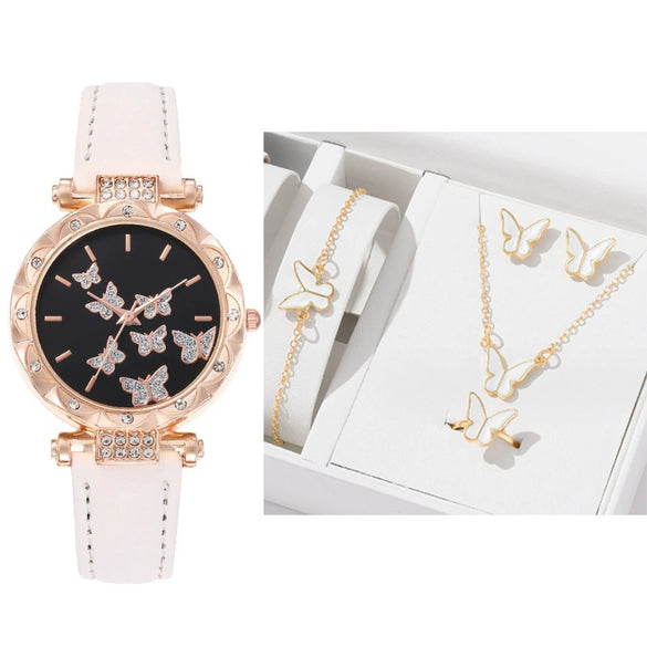 Women's Leisure Alloy Case Imitation Leather Strap Round Dial Wrist Watch