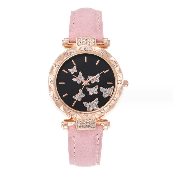 Women's Leisure Alloy Case Imitation Leather Strap Round Dial Wrist Watch