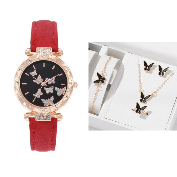 Women's Leisure Alloy Case Imitation Leather Strap Round Dial Wrist Watch