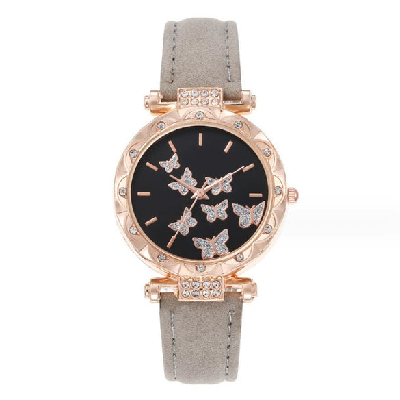 Women's Leisure Alloy Case Imitation Leather Strap Round Dial Wrist Watch