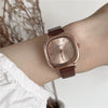 Women's Leisure Alloy Case Imitation Leather Strap Square Quartz Watch