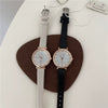 Women's Leisure Alloy Case Ordinary Glass Mirror Digital Scale Quartz Belt Watch