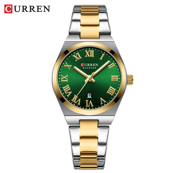 Women's Leisure Alloy Case Stainless Steel Band Round Dial Watch