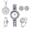 Women's Leisure Alloy Jewelry Set With Round Dial And Stainless Steel Clasp