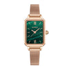 Women's Leisure Alloy Leather Watch With Rectangular Dial Stainless Steel Buckle And Mineral Reinforced Mirror