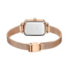 Women's Leisure Alloy Leather Watch With Rectangular Dial Stainless Steel Buckle And Mineral Reinforced Mirror