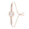 Women's Leisure Alloy Round Quartz Watch With Colored Diamond Thin Strap