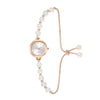 Women's Leisure Alloy Round Quartz Watch With Colored Diamond Thin Strap