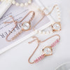 Women's Leisure Alloy Round Quartz Watch With Colored Diamond Thin Strap