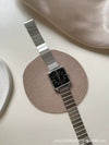 Women's Leisure Bamboo Strap Alloy Case Metal Texture Square Quartz Watch