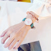 Women's Leisure Cute Heart Shaped Alloy Case Imitation Leather Strap Titanium Buckle Watch