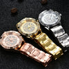 Women's Leisure Diamond Quartz Watch Alloy Case Stainless Steel Strap Round Dial