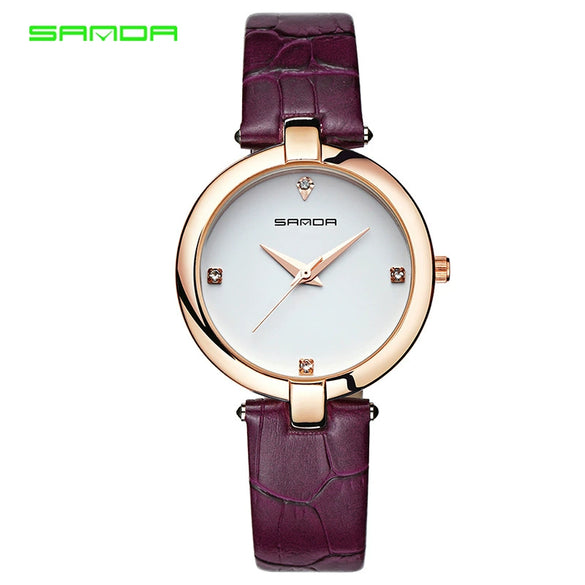 Women's Leisure Fashion Watch Zinc Alloy Case Pu Strap Round Dial Horseshoe Buckle Waterproof