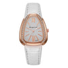 Women's Leisure Pu Strap Snakeshaped Quartz Watch With Diamond